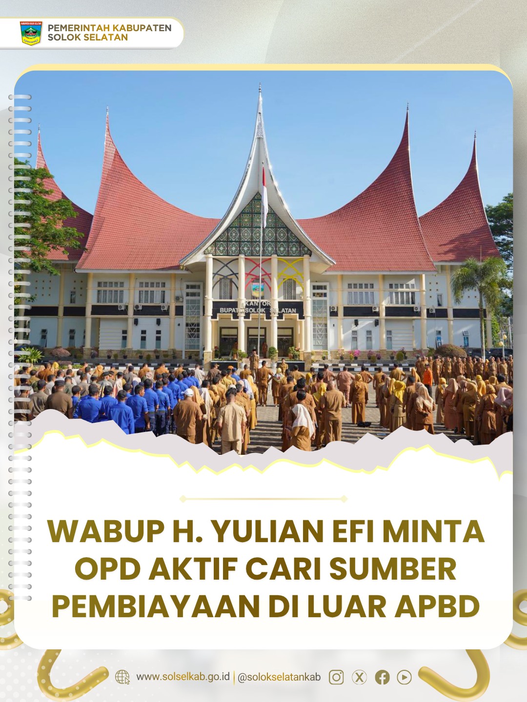 Wabup H. Yulian Efi Minta OPD Aktif Cari Sumber Pembiayaan di Luar APBD