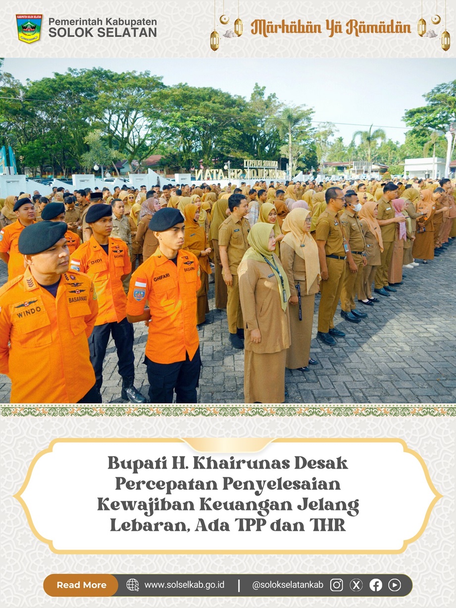 Bupati H. Khairunas Desak Percepatan Penyelesaian Kewajiban Keuangan Jelang Lebaran, Ada TPP dan THR