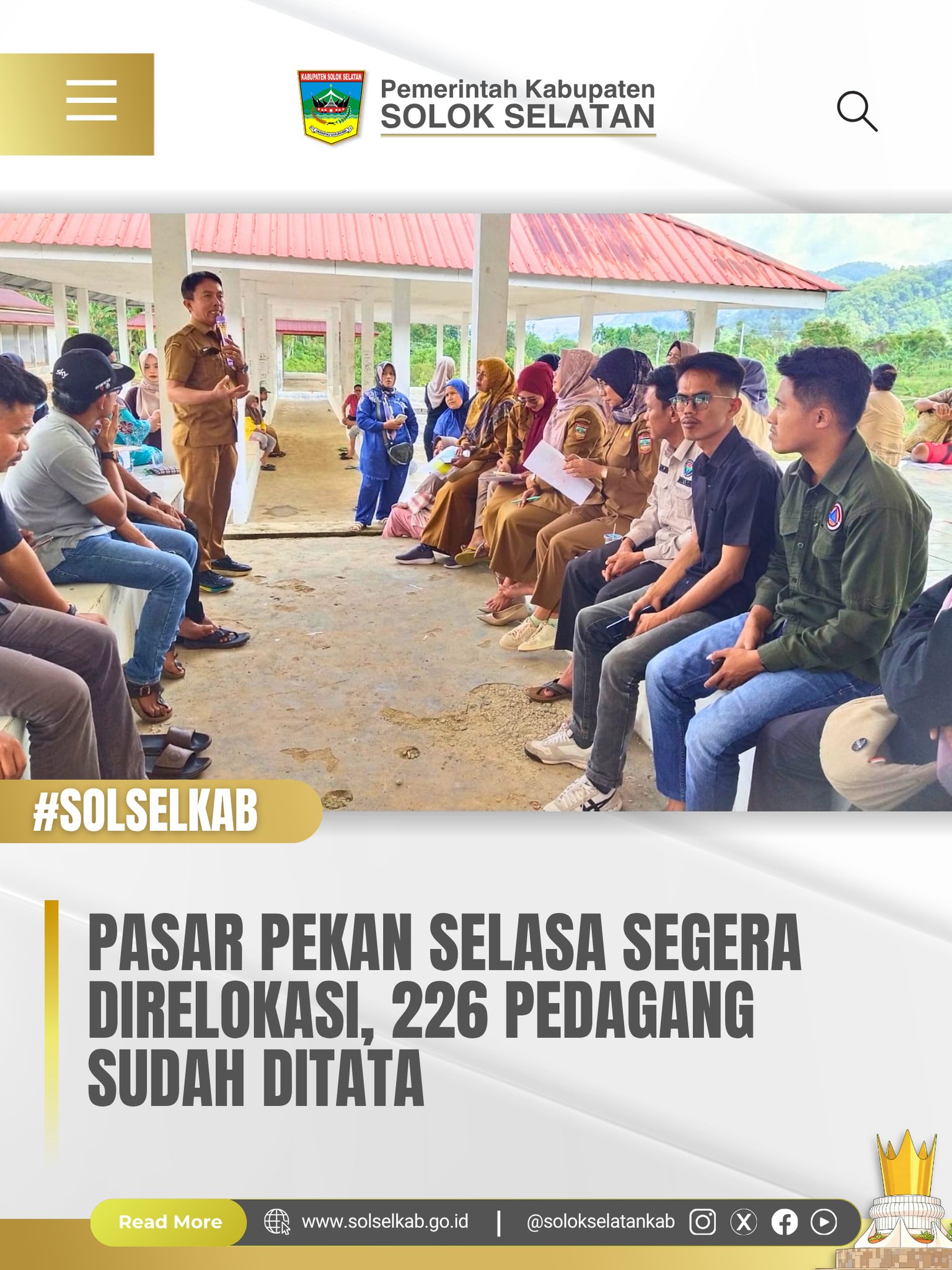 Pasar Pekan Selasa Segera Direlokasi, 226 Pedagang Sudah Ditata