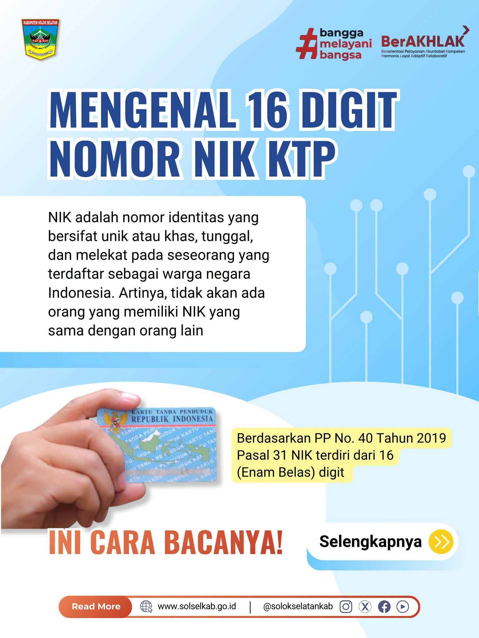 16 Digit nomor identitas kependudukan (NIK)