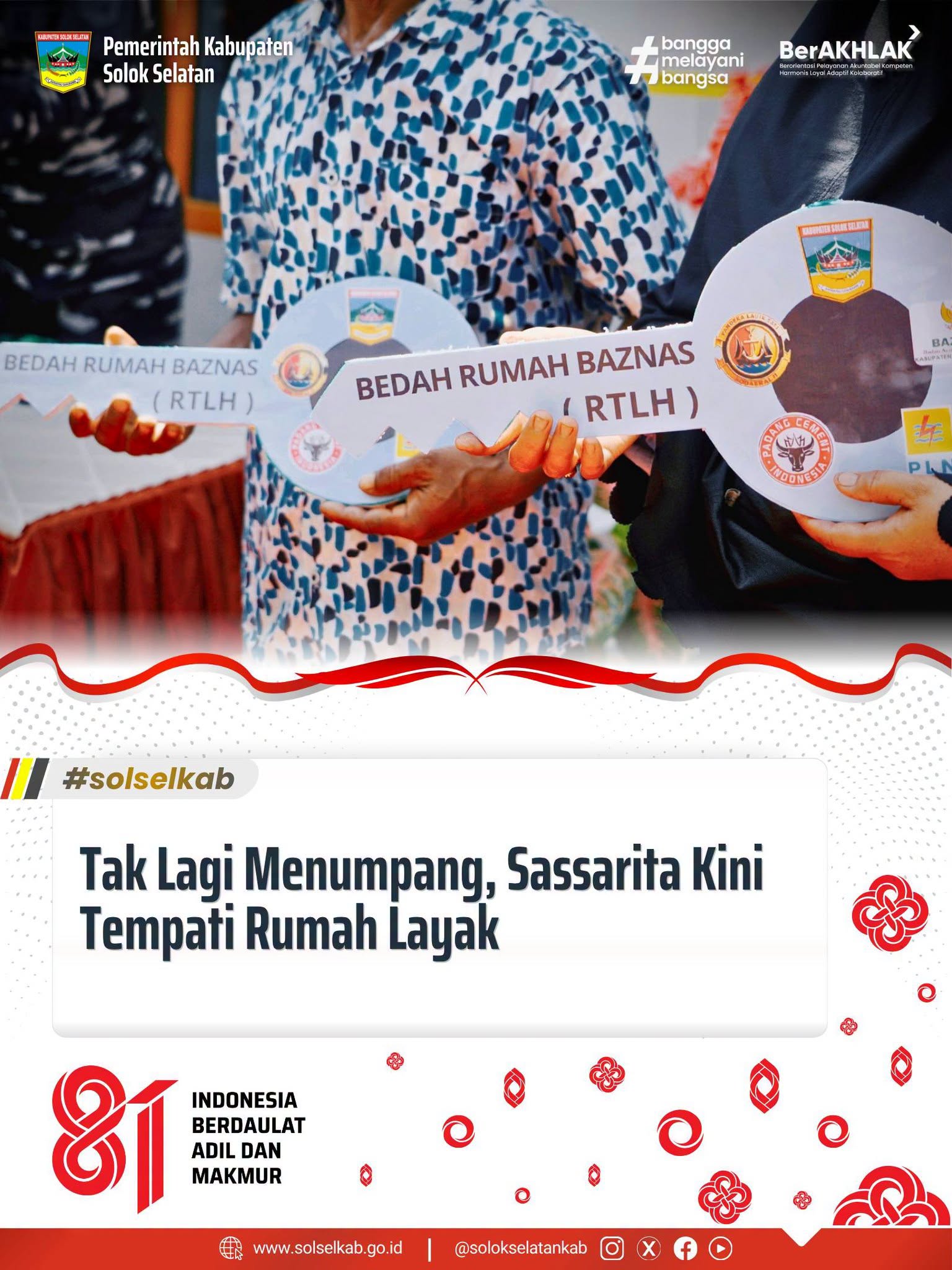 Tak Lagi Menumpang, Sassarita Kini Tempati Rumah Layak